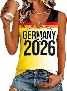 Generic Germany World Cup Soccer Jersey 2026 Womens Tank Tops Jersey for Fans Germany World Soccer Cup Funny Graphic Sleeveless Shirts Playeras Del Mundial 2026