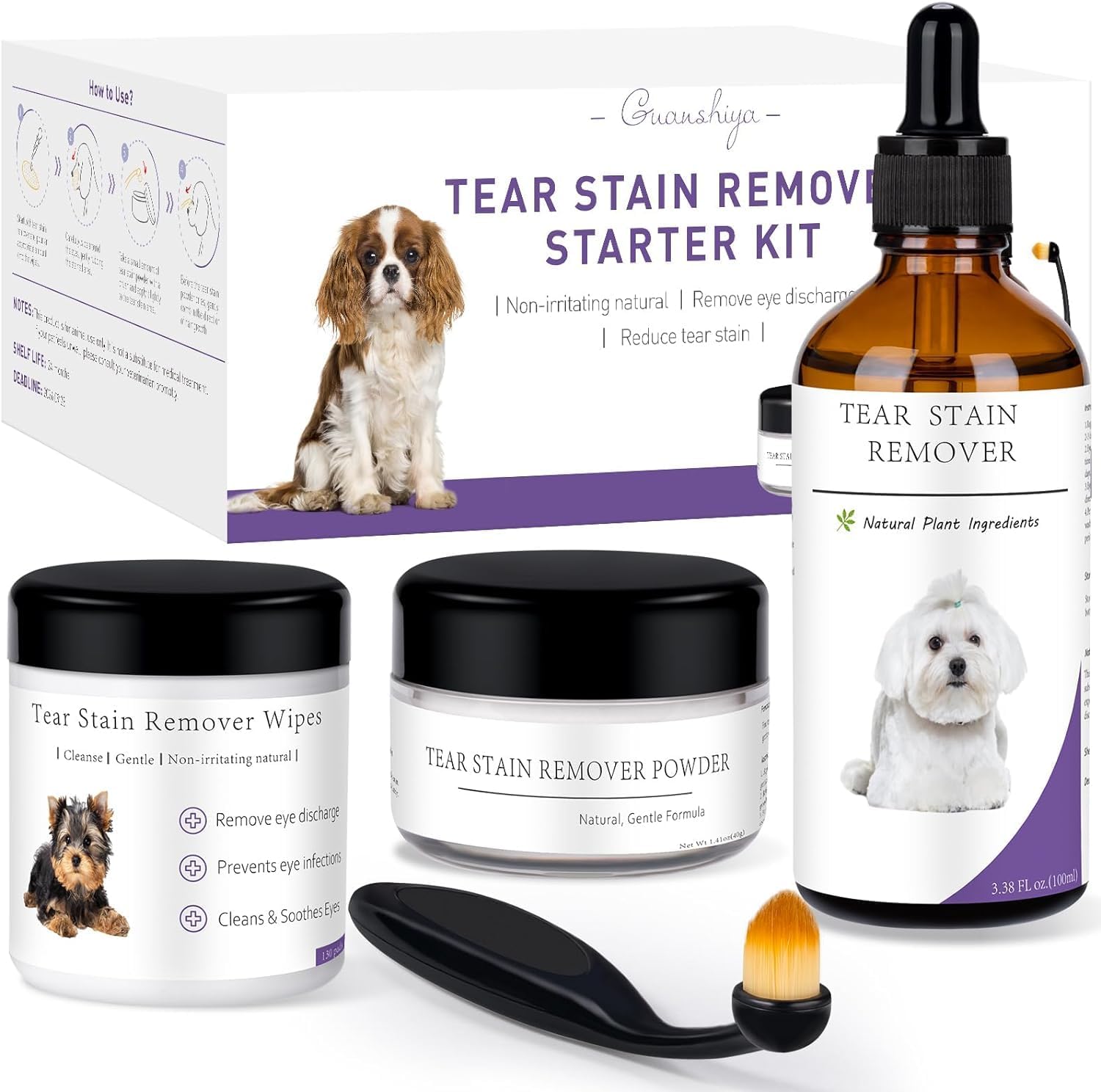 Amazon.com : Dog Tear Stain Remover Starter Kit???Tear Stain Remover for ...