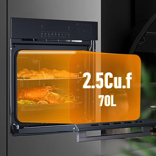 Miniatura 3 de Horno tostador de acero inoxidable, gran capacidad de 70 litros con calefacción y vapor 3D, combo de horno freidora de aire para encimera y uso
