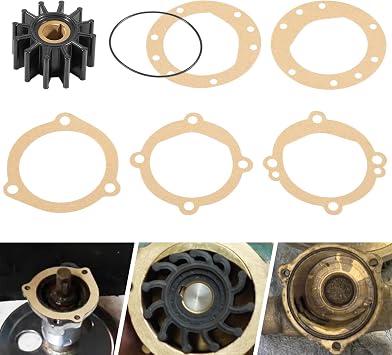 09959K 09959K-SHW 12 Blade Flexible Impeller Kit Replacement for Sherwood Water Pump G1 G2 G15 G20 G21 G22 G30-2, fit for Sierra 18-3060 18-3046, for Yamaha YSC-101-03-01-0C, for Volvo/OMC 3854286
