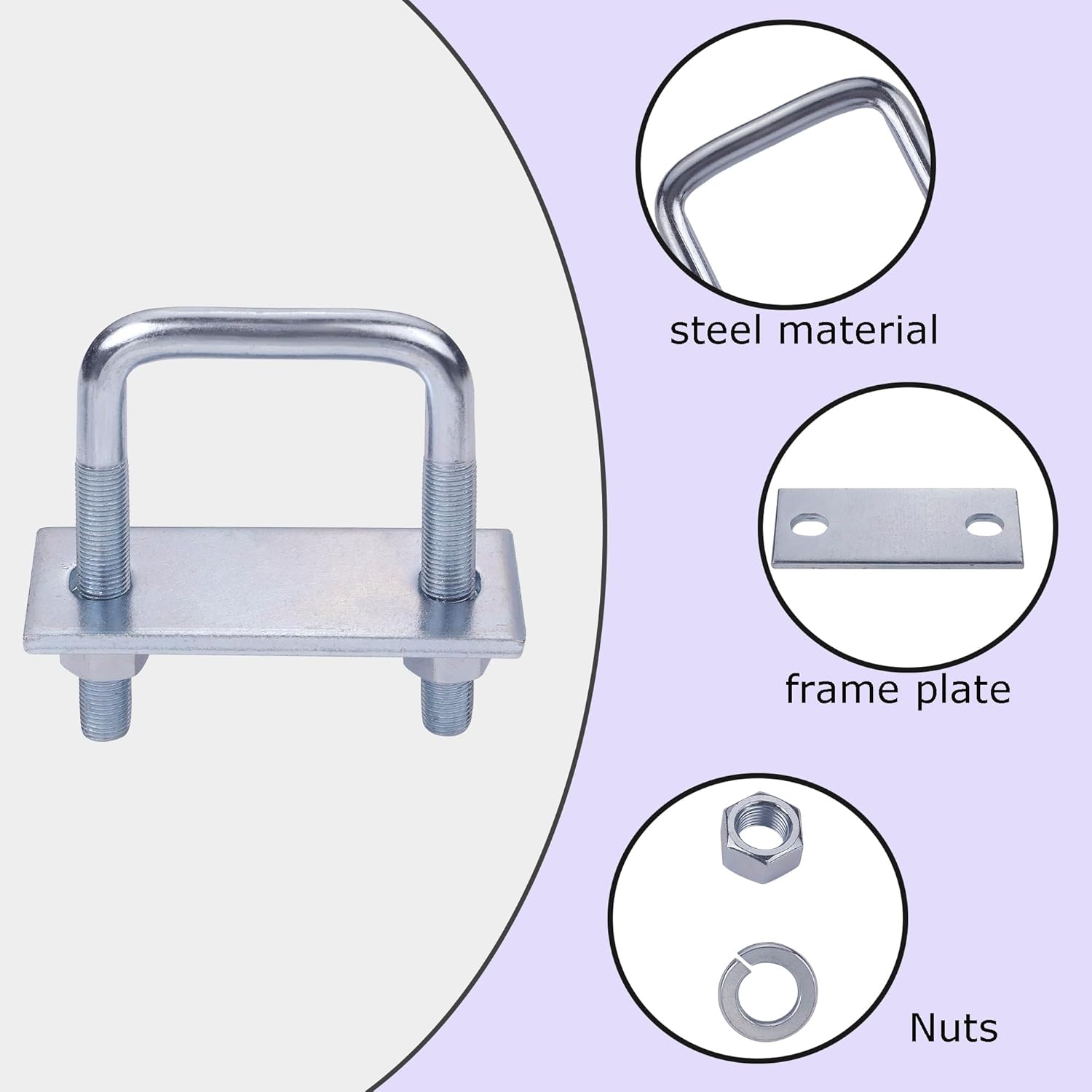 4 Pcs Leaf Spring Clamp Kit, Fits Up To 2.5 Inch Wide Leaf Springs, Locks Springs Together for Stabilizing