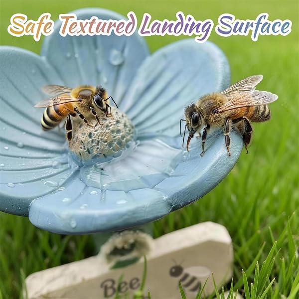 3Pcs Cups for Bees, 2026 New Flower Shaped Bee Watering Station for Thirsty Pollinator Garden, Outdoor Butterfly Drinking Feeder, Eco-Friendly Water Bowl for Yard, Lawn, Patio Decor (3Pcs(Mix Color)) - 4