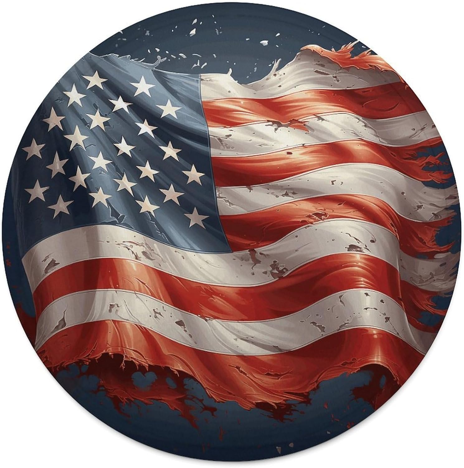 Stars and Stripes Blanket Round Beach Tapestry Flannel Round Tablecloth Boho Beach Blanket Home Decor Indie Rug Comfortable Yoga Mat for Multi Scenario Usage