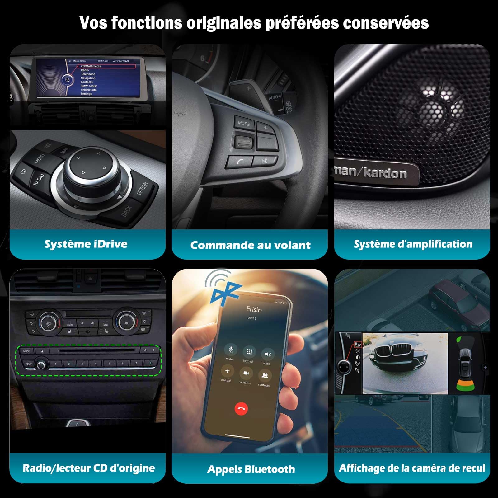 12,3 Pouces 8GO+128GO Qualcomm 8 Core Android 16 Autoradio Stéréo pour BMW X3 F25 Système CiC Support GPS Navi Carplay IPS WiFi 4G Dab+ DSP Android Auto Bluetooth 5.0