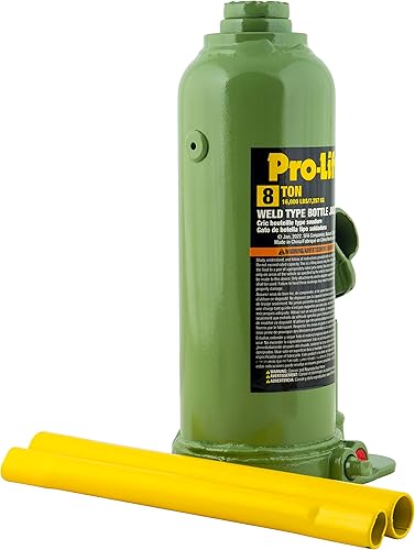 Miniatura 3 de Pro-Lift Gato de botella soldado de 8 toneladas - (16,000 libras) de capacidad de elevación hidráulica con bomba lateral Mango de dos piezas
