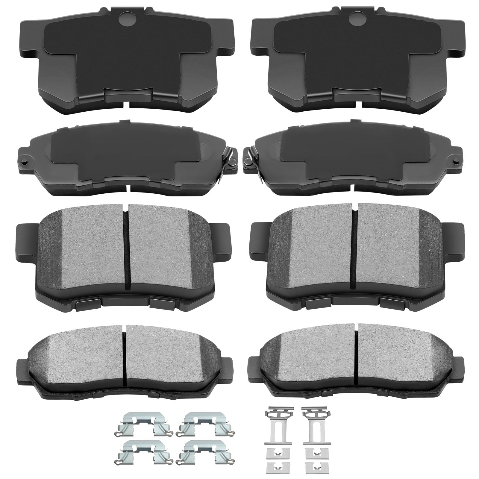 AUTOMUTO 8PCS Front Rear Ceramic Disc Brake Pads Set D536 D1089 w/Hardware