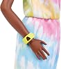 Barbie Fashionistas Muñeca, Alta, Afro Rubio con Laterales, Enterizo Tie-dye, Tenis, Pulsera Amarilla, Juguete para Niños de 3 a 8 Años 7