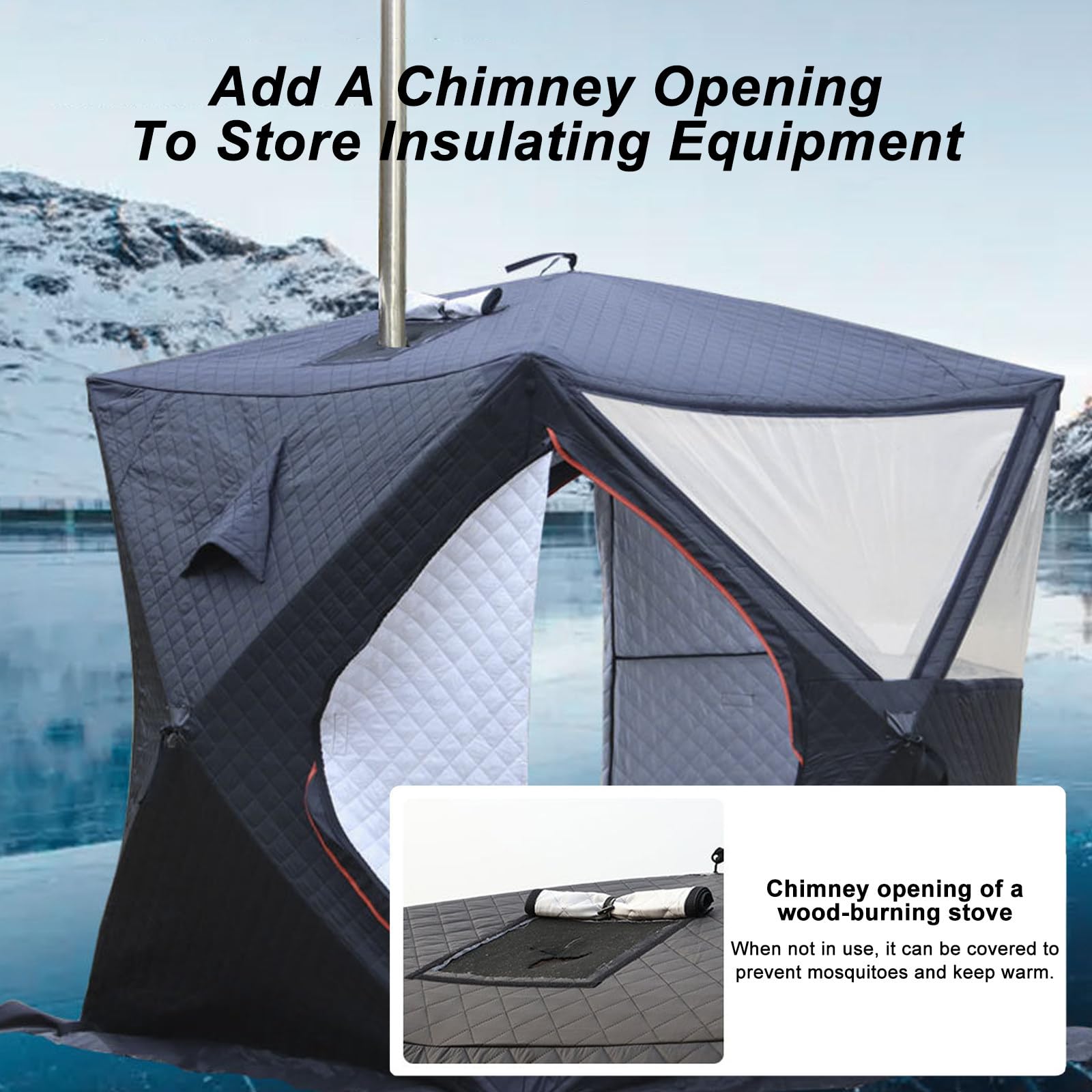 Tente de sudation de 1,6 m x 1,5 m x 1,8 m, sauna extérieur isolé, portable et pliable avec trou de cheminée pour la maison et le camping