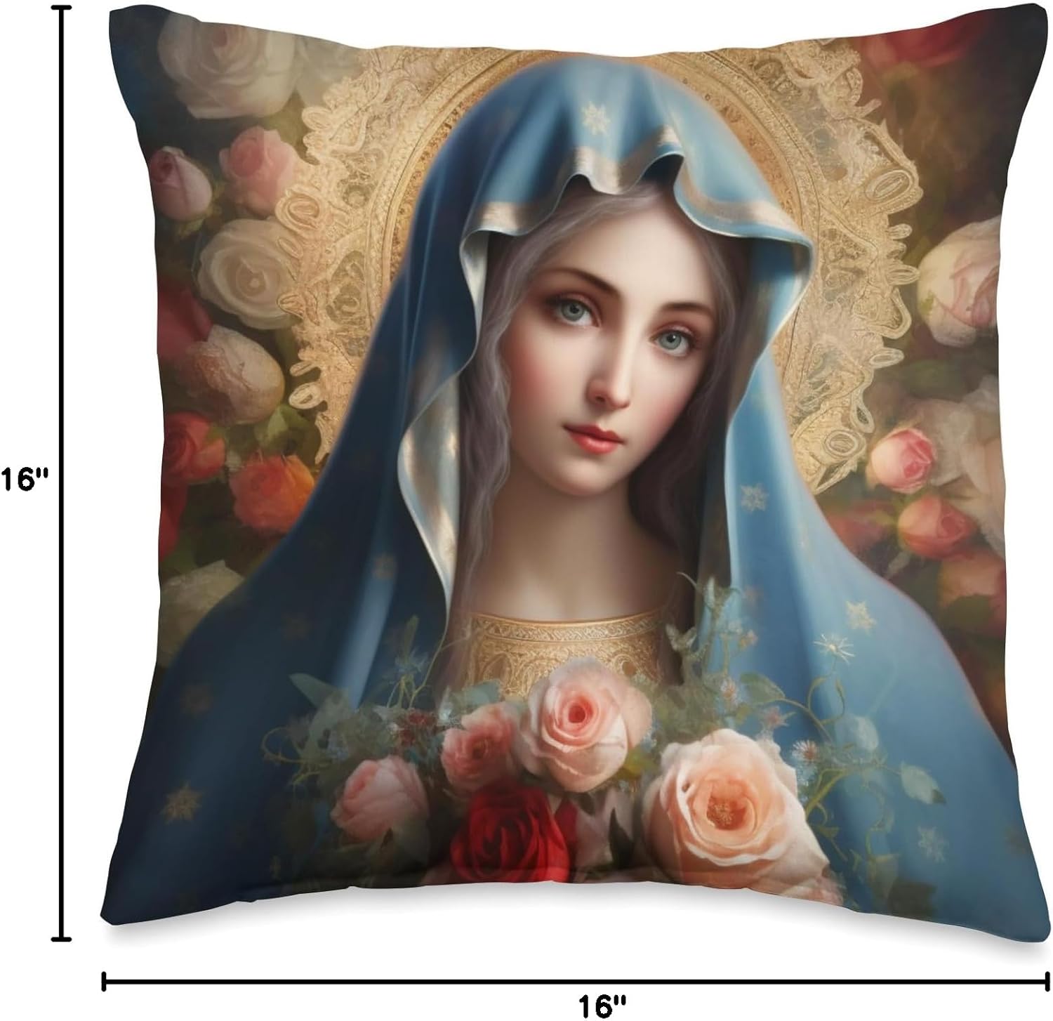 Our Lady, Virgin Mary, Holy Mary, Holy Virgin, Mother Mary Throw Pillow
