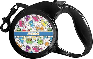 Dinosaur Print Retractable Dog Leash - Large (Personalized)