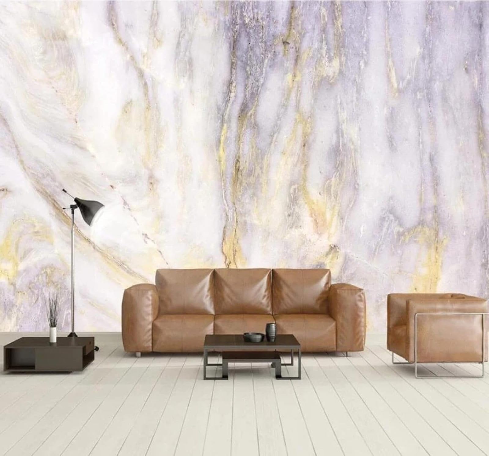 Xlming 200Cm×140Cm(B×H) Abstract Light Luxury Purple Pattern Marble Effect 3D Wallpaper Luxury Home Dining Decor Paste Sofa Living Room The Wall For Bedroom Mural-200Cm×140Cm
