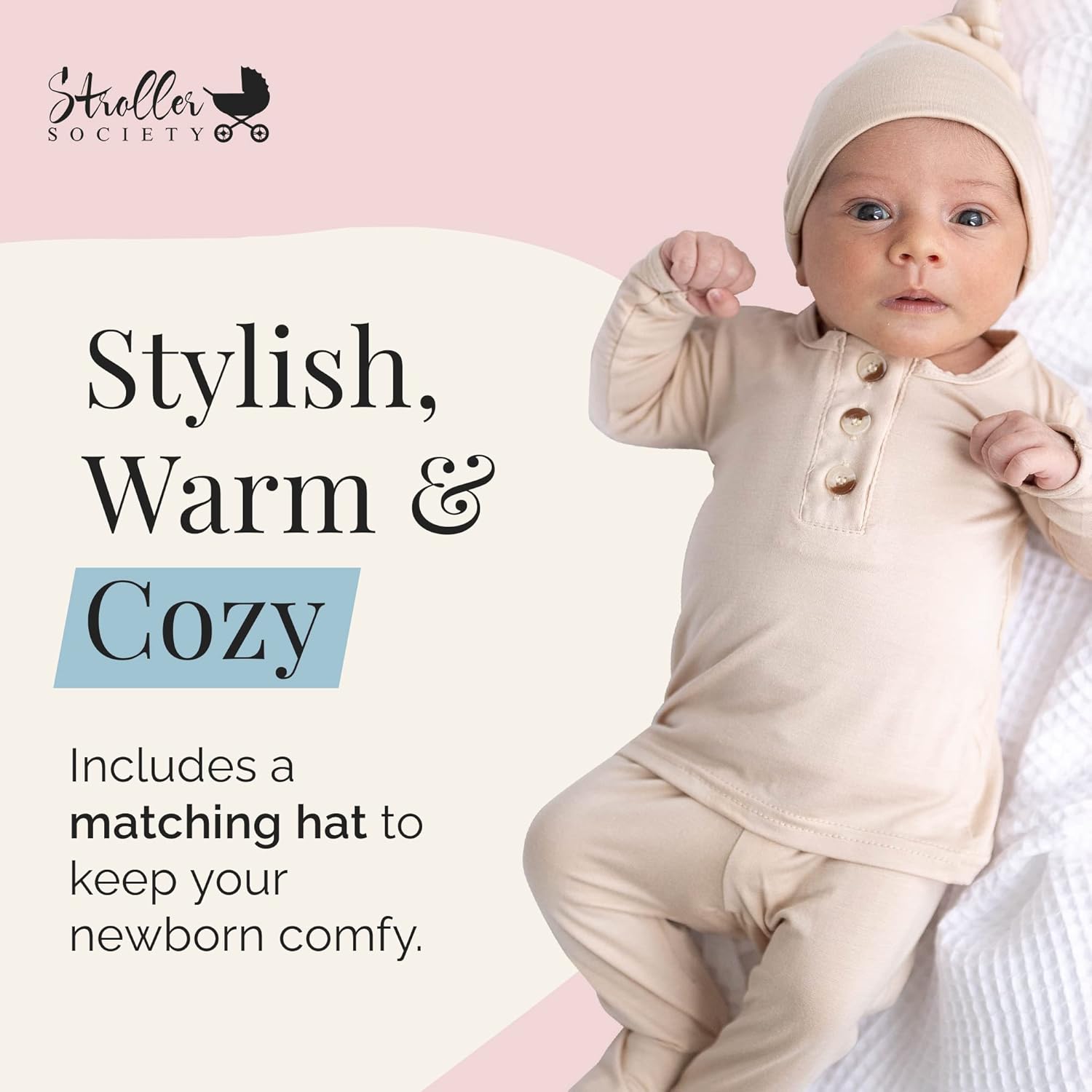 Stroller Society Baby Outfit Set, Soft Baby Clothes, Neutral Newborn Clothes
