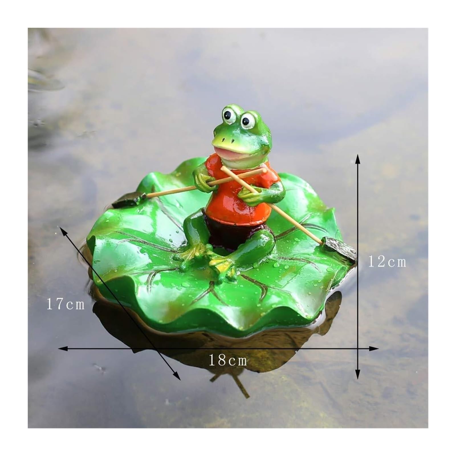 Kunst für den Außenbereich Outdoor Statue Gartenskulptur Grüner Frosch Figur Dekoration für den Vorgarten(B)