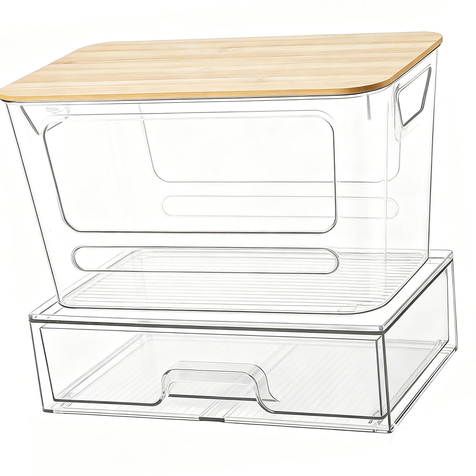 Hredwep Visible Laundry Room Keeper with Divided Areas Small Space Planner Versatile Home Storage Bin for Washing Tablets and Garbage