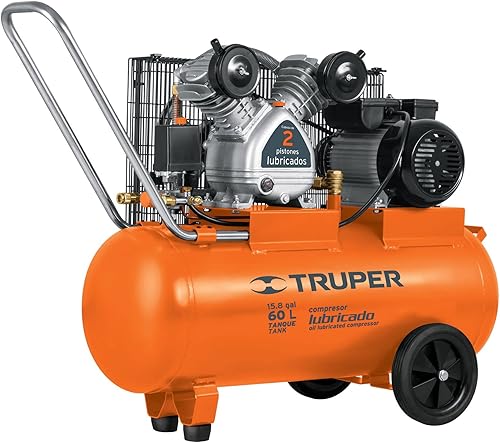 TRUPER COMP-60LB compresor de aire lubricado con aceite de 16 galones. Herramienta de alimentación de 120 V. 1 paquete.