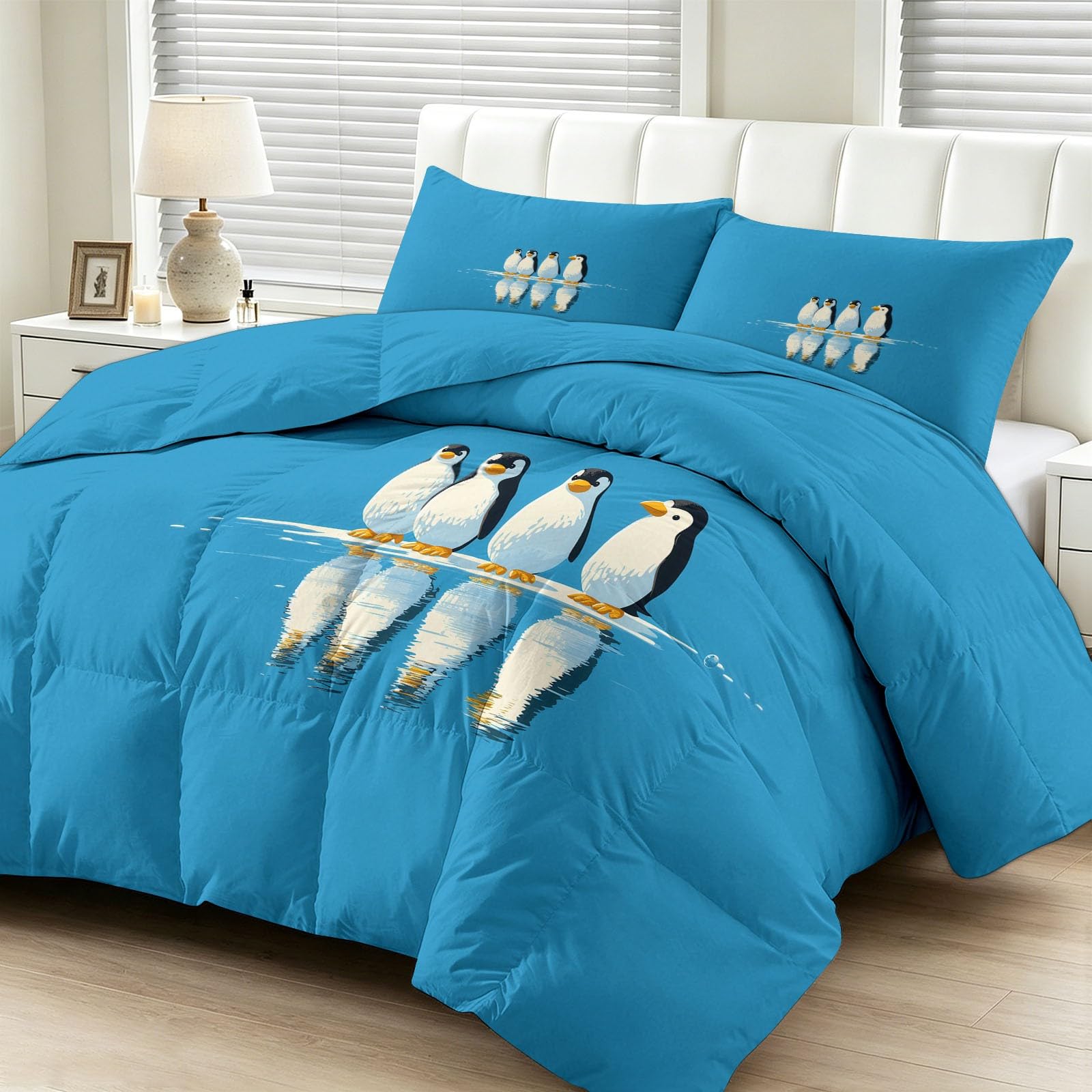 Couette pour enfant avec motif pingouin mignon CozyRest pour offrir