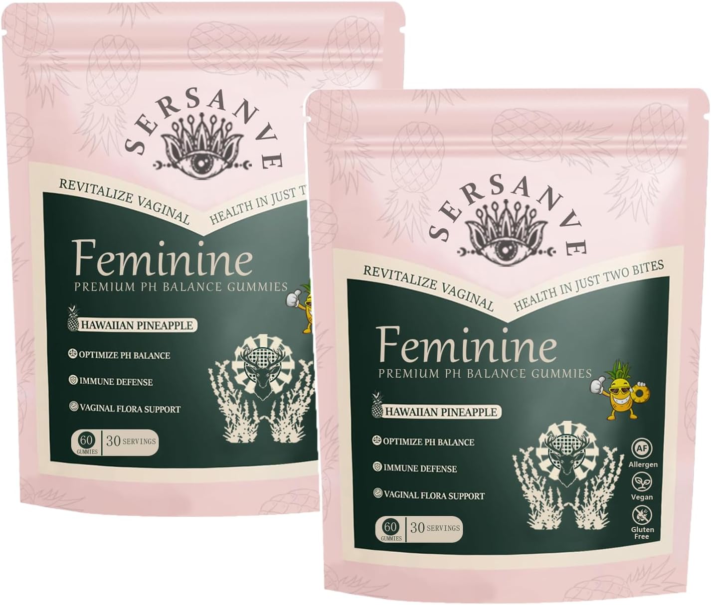 Vital Natural Feminine Balance Gummies for Women Health, Hawaiian Pineapple Flavor, Vegan, Gluten-Free ๏ผSupports Women Vitality & Gut Health - 60 Gummies (2)