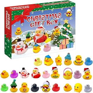 YULOMI Rubber Ducks Bath Toys Christmas Blind Box Toy Ducks Mini Ducks for Kids Boys Girls Home Party Decoration Cruise Ducks Rubber Ducks in Bulk - 24 Pcs