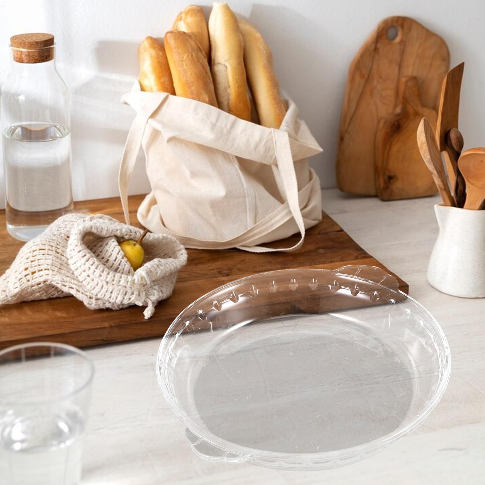 2 Stück Runde Glas Kuchenformen mit Griffen für Backofen | 23 Cm und 25cm Durchmesser, Ofen und Mikrowellengeeignet, zum Backen und Servieren