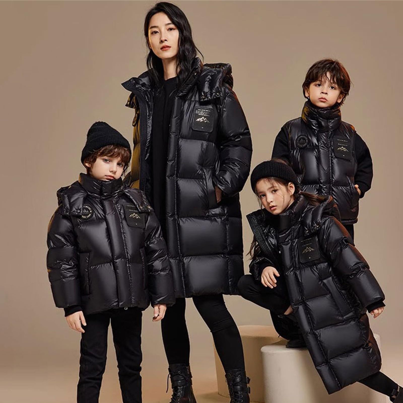 Generisch Cappotto alla moda per bambini e ragazze, cappotto spesso, giacca invernale imbottita, abbigliamento giacca invernale corta da donna con