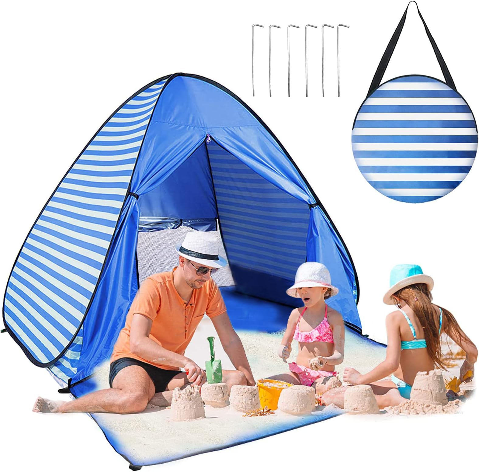 Tente De Plage Pop-up UV 50+ Pour Bébés Et Enfants - Avec Moustiquaire, Boucle Jouet Et Sac De Transport - 8