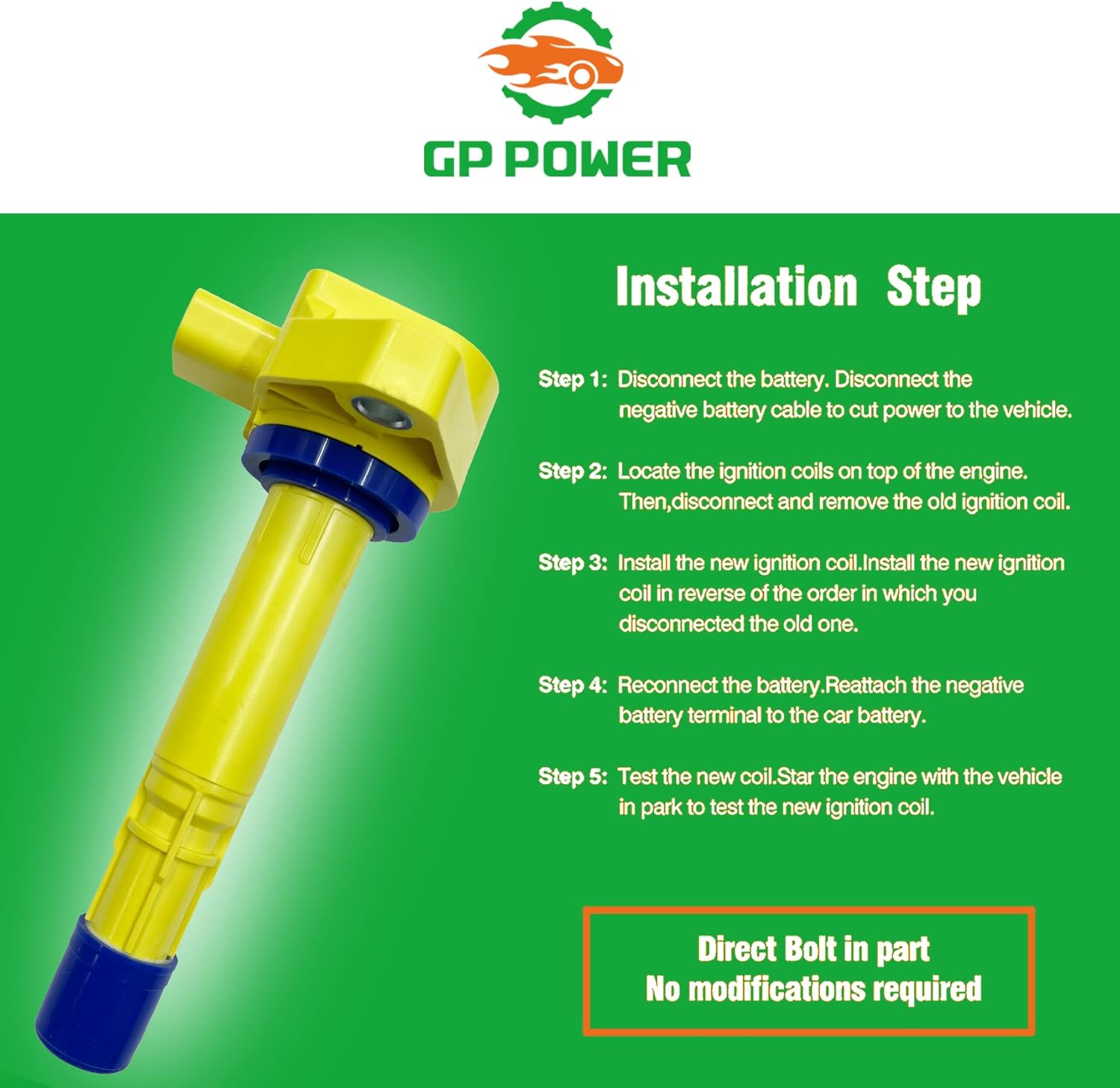 IGNITION COIL UF400 UF242 30520PGKA01 30520P8EA01 SET OF 6 COMPATIBLE WITH Acura CL EL MDX RL TL Honda Accord GEN 7 Civic Odyssey Pilot Ridgeline Saturn Vue 1.7 L4 3.0 3.2 3.5 3.7 V6