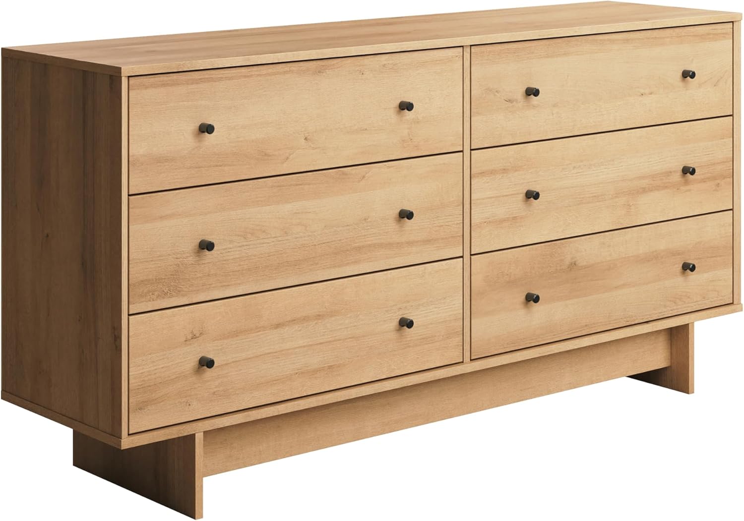 Prepac Finnley 6-Drawer Dresser in Natural Oak, Dresser for Bedroom, Extra-Wide Chest of Drawers with Storage, Modern Clothing Organizer for Home, Bedroom, Living Room, 16" D x 61" W x 31" H - Image 10
