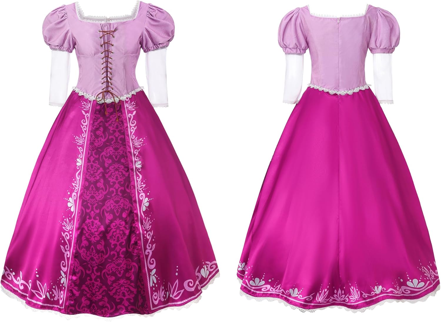 6 Pcs Women Purple Princess Fairy Costume Set Adult Halloween Dress with Wig Accessories - Image 2