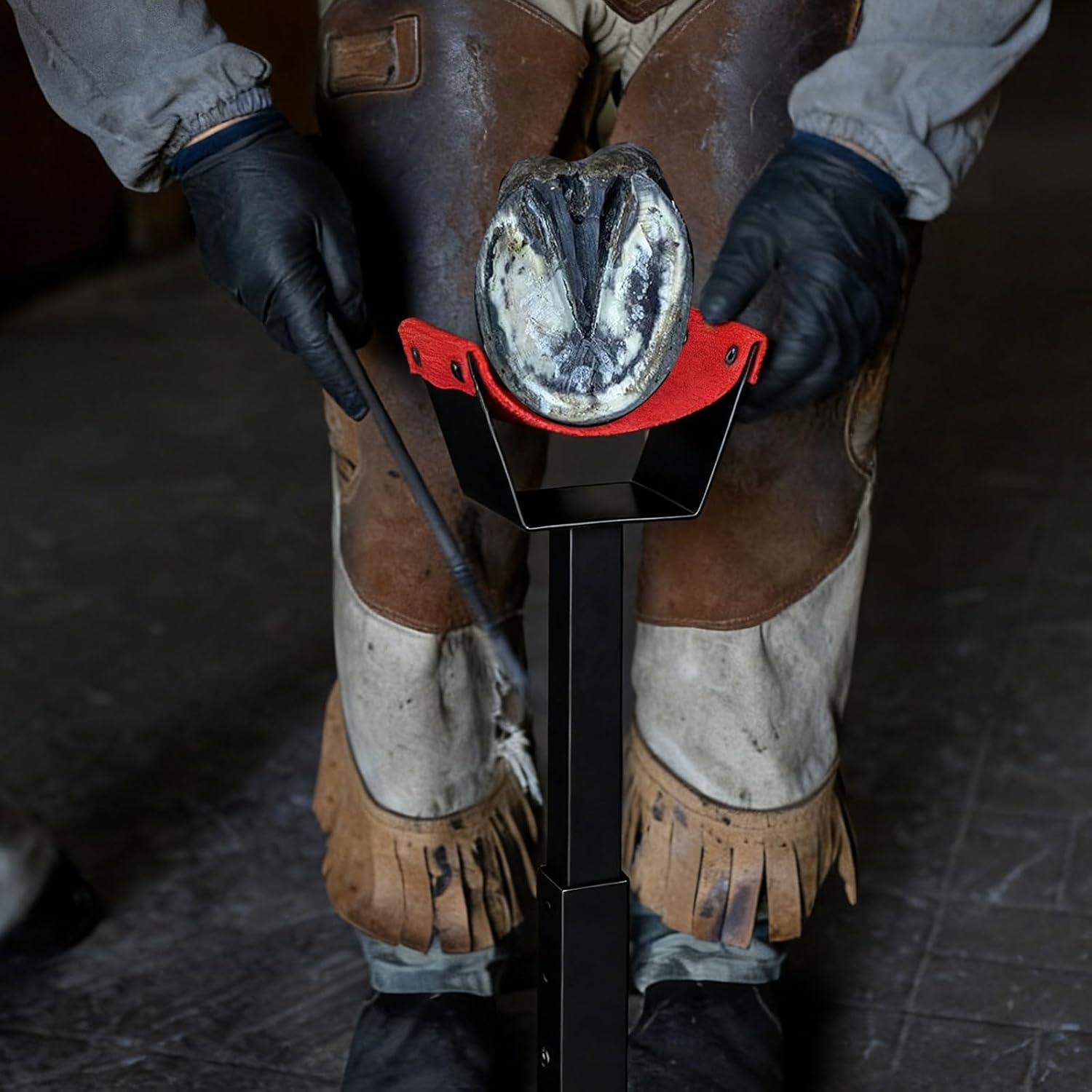 Adjustable Farrier Stand Hoof Stand for Horses Farrier Metal Hoof Anvil Stand, Blacksmith Farrier Horse Hoof Stand with 5 Adjustable Heights, Cross Bite Base, Horse Hoof Trimming Tools Veterinary Care