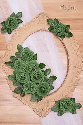 Miniatura 5 de MACTING 60 rosas artificiales, flores de lavanda de tacto real para ramos de bricolaje, boda, fiesta, baby shower, hogar, decoración del día de San