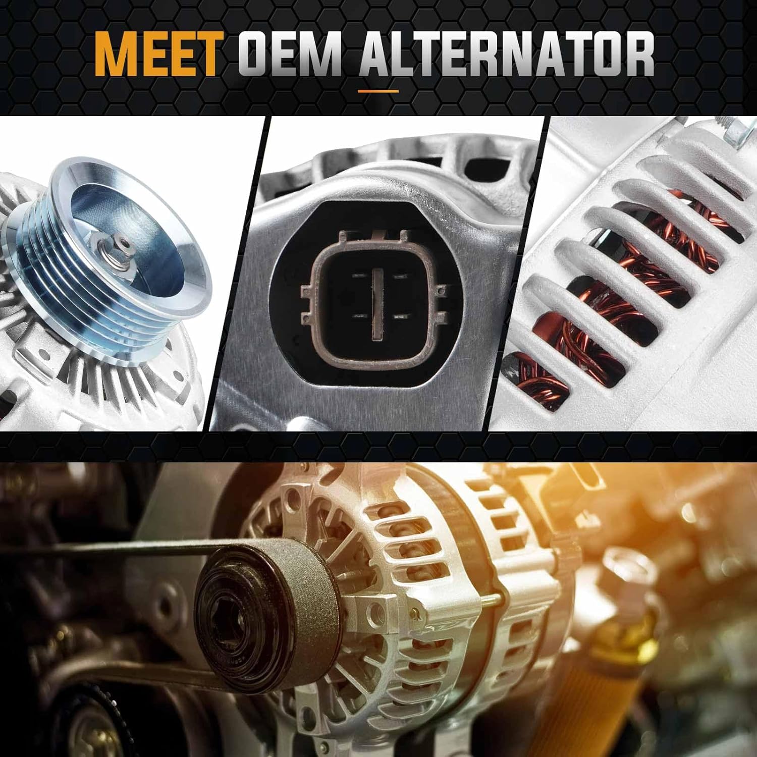 New Alternator for 3.5L Honda Odyssey 1999 2000 2001 Replace# 400-52342, 101211-7850, 06311-P8F-A01RM, 400-52342