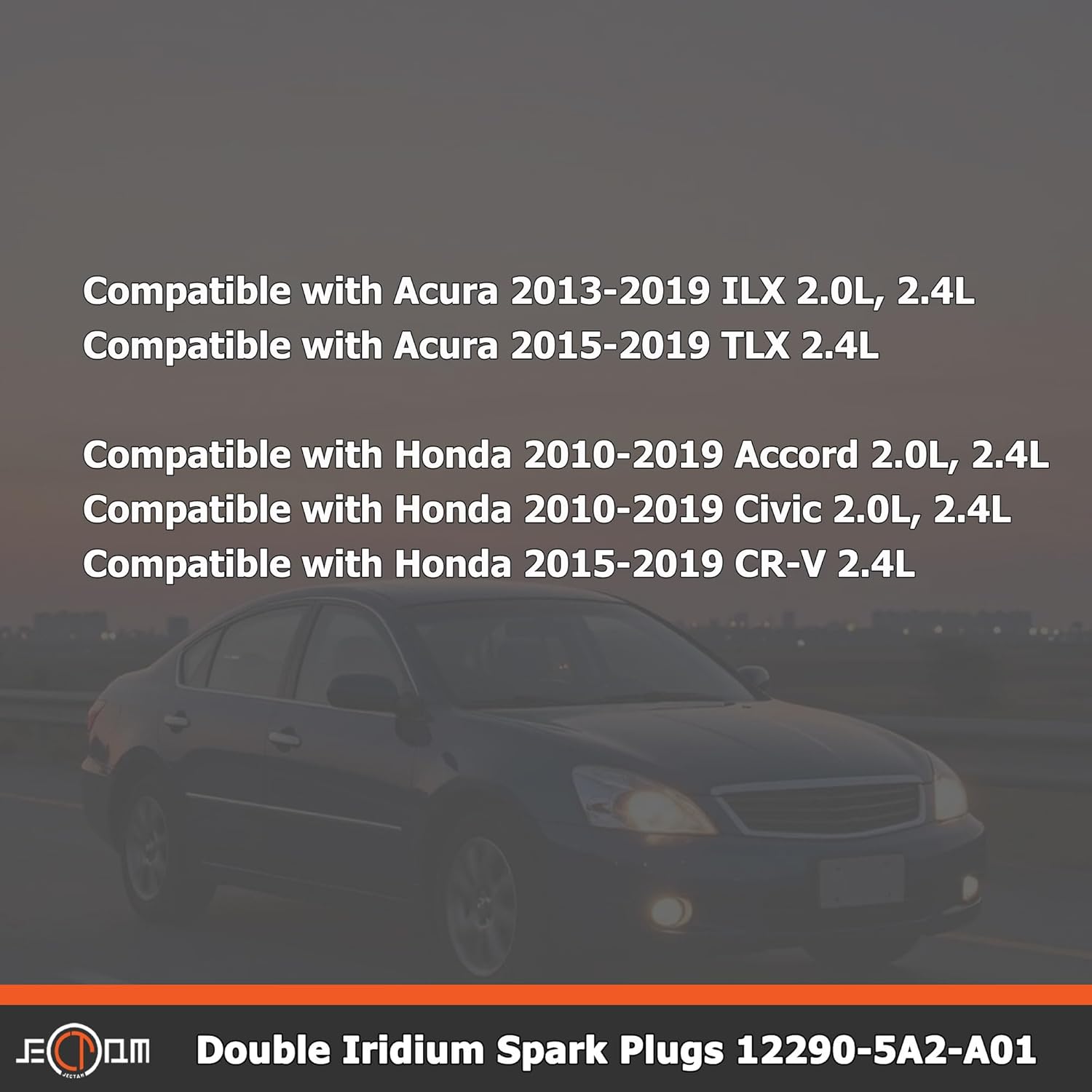 Iridium Spark Plugs 4 Pack 12290-5A2-A01 DILKAR7G11GS Automotive Replacement Spark Plugs Compatible with Honda Accord Civic 2010-2019 CR-V 2015-2019 Fit for Acura ILX TLX 2015-2019 2.4L