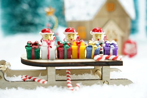 Miniatura 10 de Kit de Navidad de casa de muñecas a escala 112, decoración de escenas pequeñas, muérdago de pino, corona de Navidad, muñeco de nieve en miniatura,