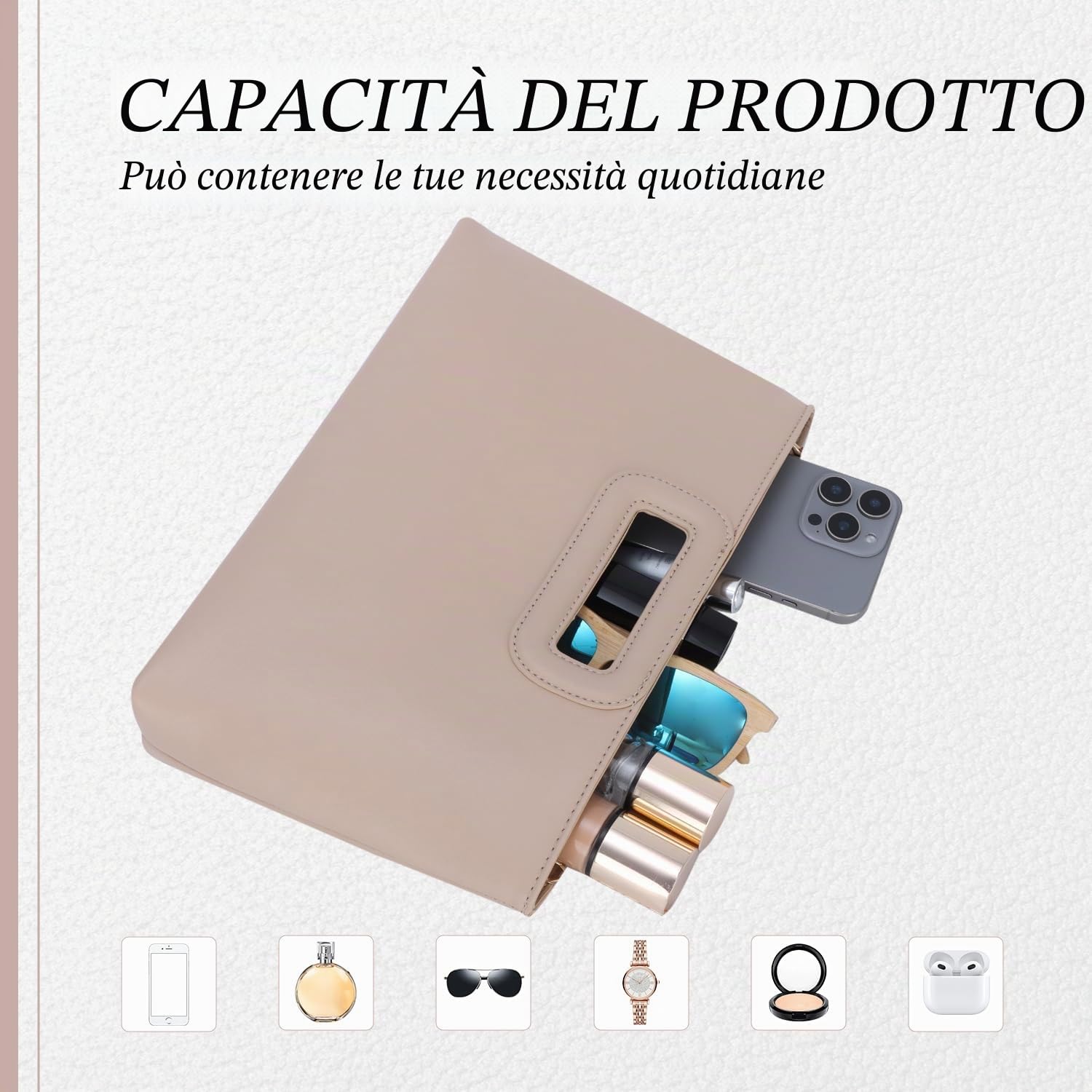 EVEOUT Pochette in Pelle da Donna Clutch da Sera con Catena per Matrimonio Festa Elegante Borse a tracolla per Partito Quotidiana