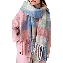 Winter Women Warm Scarf Long Shawl Large Scarves Cold Weather Thick Blanket Scarfs Colorful Plaid