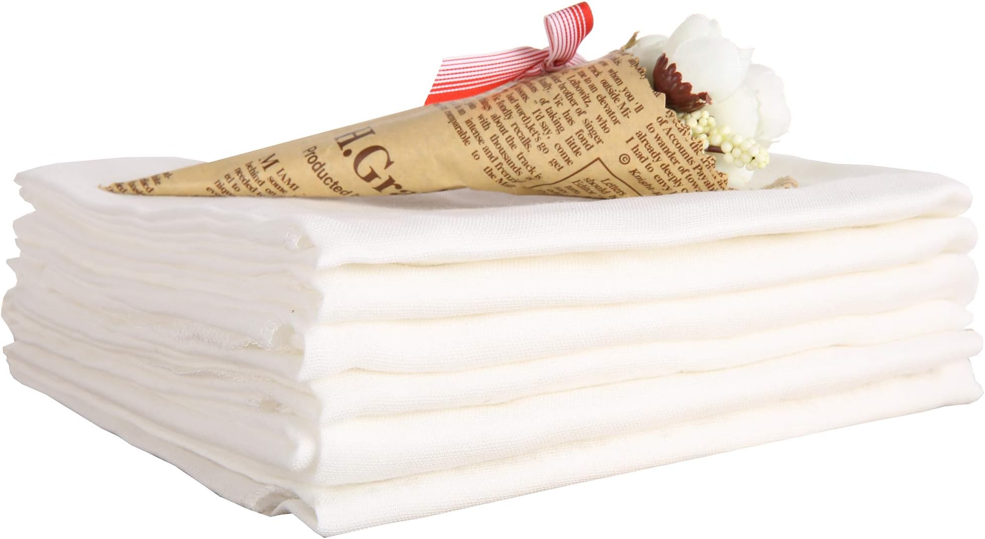 100% Cotton Burp Cloth Prefold Diapers Cover White 10 Count 52X70CM by Busy Mom