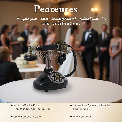 Miniatura 4 de Libro de invitados de audio, teléfono de boda, teléfono de audio, estilo vintage, mensaje de audio para graduación, fiesta de jubilación,