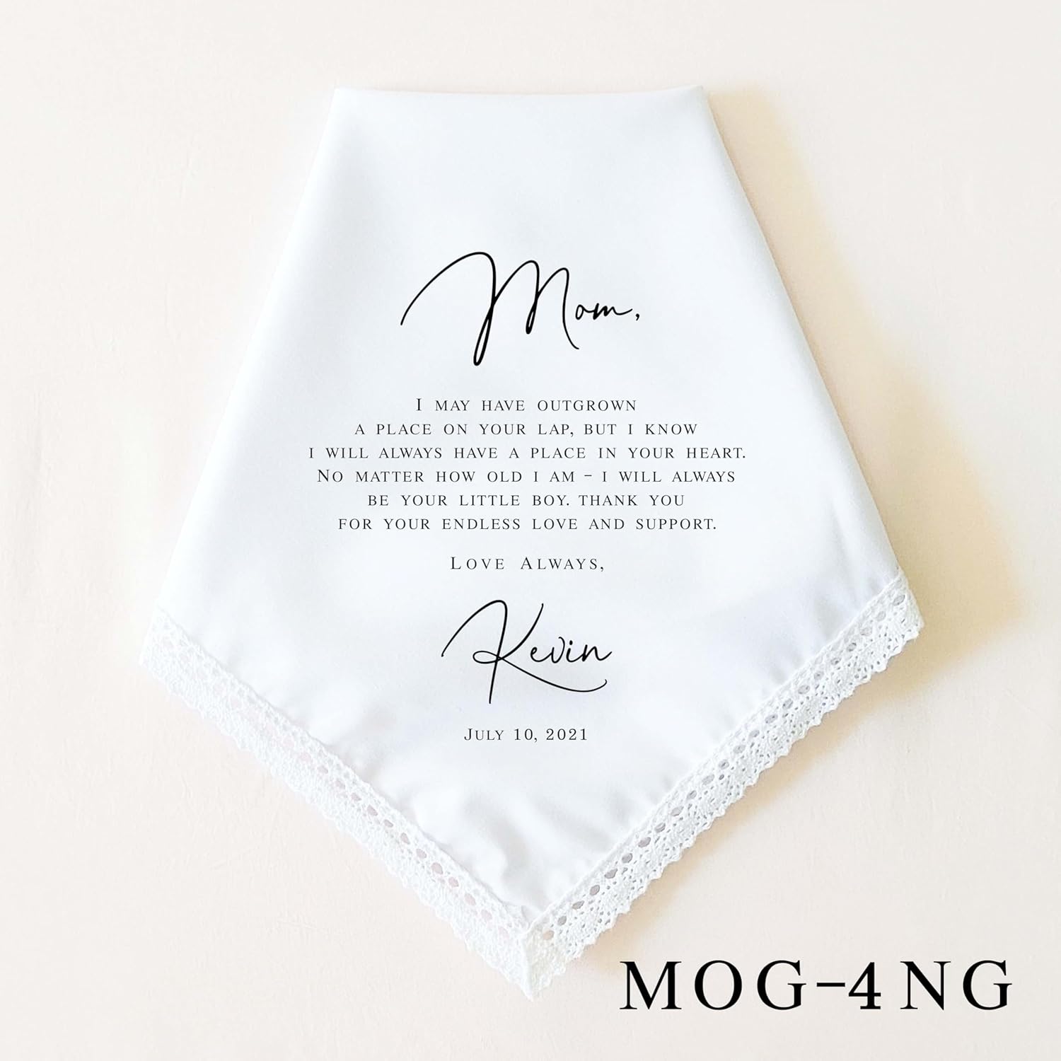 Mother of the Groom Gift from Son | Personalized Wedding Handkerchief | Wedding Gift for Mom from Son, from Groom - Image 5