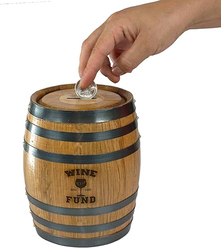 Vista 24 de Thousand Oaks Barrel Co. - Hucha de madera hecha a mano para adultos, ahorro de dinero para dinero real, billetes y monedas, grande de 6.5 x 4.5 x