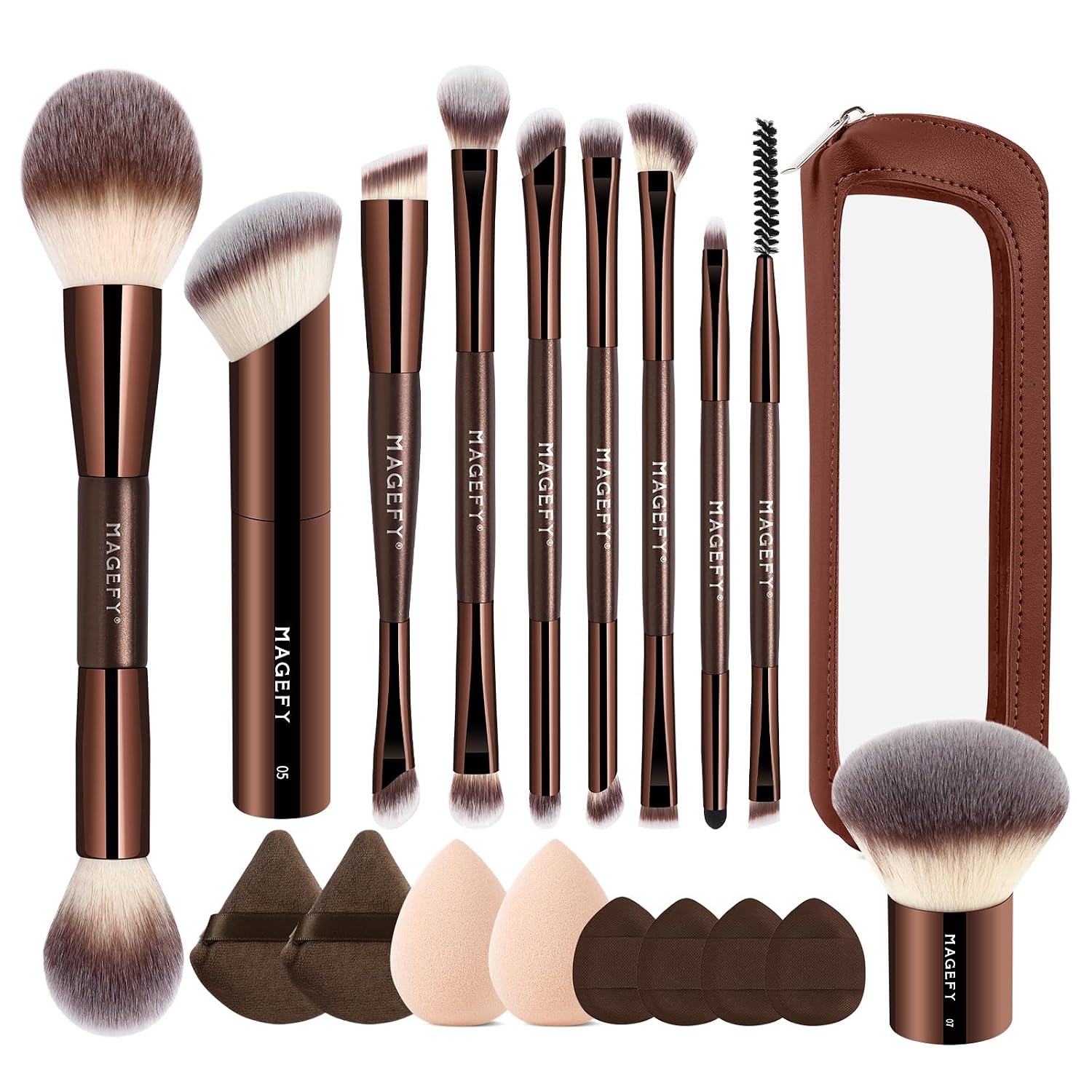 Makeup Brushes MAGEFY Travel Makeup Brush Set Professional...