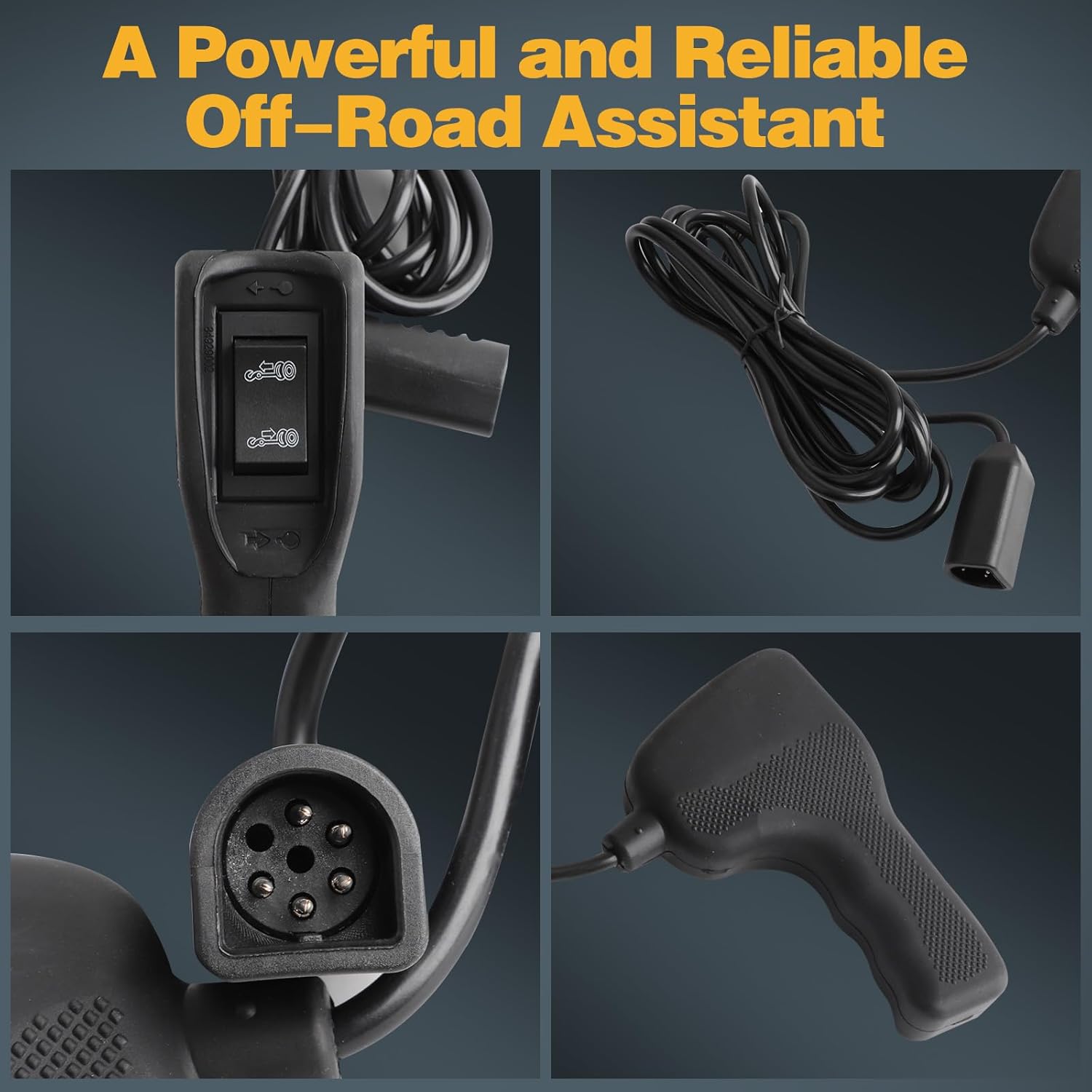 83665 Winch Hand Held Remote Compatible with Ford Ram Power Wagon Winch Remote Control Plug-in 12 Foot Connector Cable Wire for WARN M8000 M12000 VR12000 Zeon 10S with 3 or 5 Wire Round Plugs