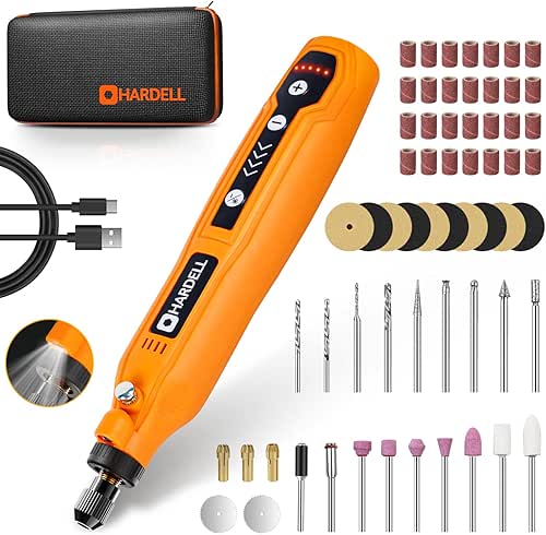 HARDELL Mini Cordless Rotary Tool, 5-Speed and USB Charging Rotary