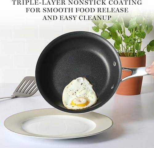 Miniatura 4 de Martha Stewart Juego de 12 utensilios de cocina antiadherentes de aluminio anodizado duro de alta calidad, seguro para inducción, cobre con interior