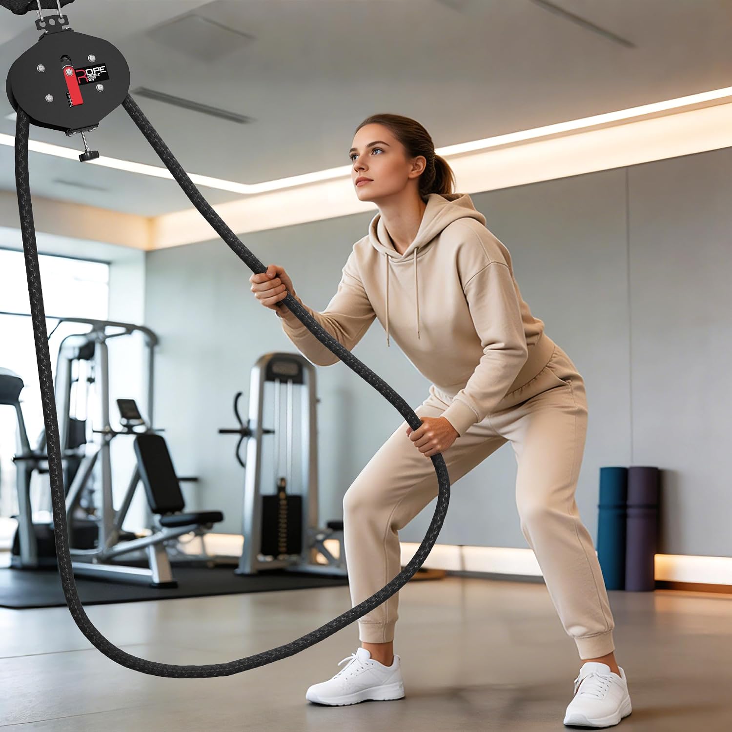 Endless Rope Trainer, Portable Pulley System with Adjustable Resistance | Home Gym Suspension Infinity Rope with 14 FT Closed-Loop, for Grip, Arms, Back, Body Coordination Exercises