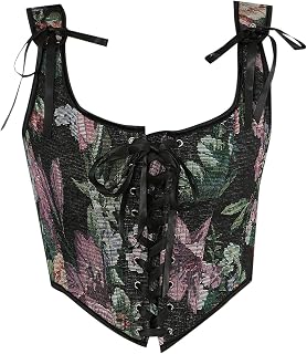 Top Con Encaje Mujer Abdomen Sin Vientre Corsé con Corsé Clásico Francés Frontal Medieval Impresión Pintura al Óleo Shapewear Corsé Corsé Encaje Multicapa Westentop Tank Top Color Piel