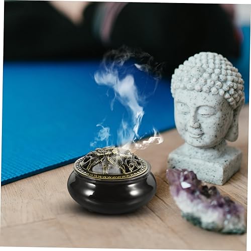 Miniatura 7 de DECHOUS Decoración de incienso soporte para cono de mesa, incendio para el hogar, quemador de aroma, incensario de escritorio, incensario pequeño,