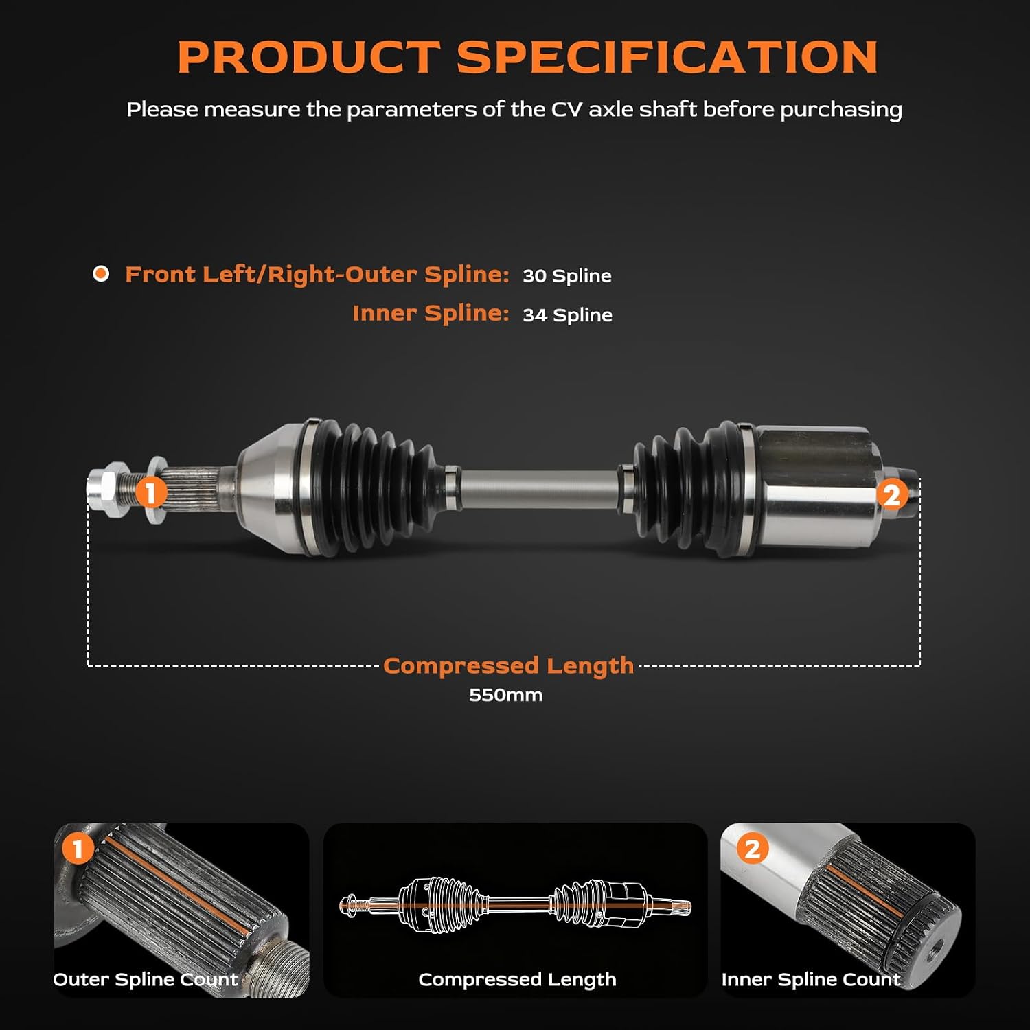 Front Left/Right CV Axle for 2008-2010 chevy for Malibu V6 3.5L AT 601411
