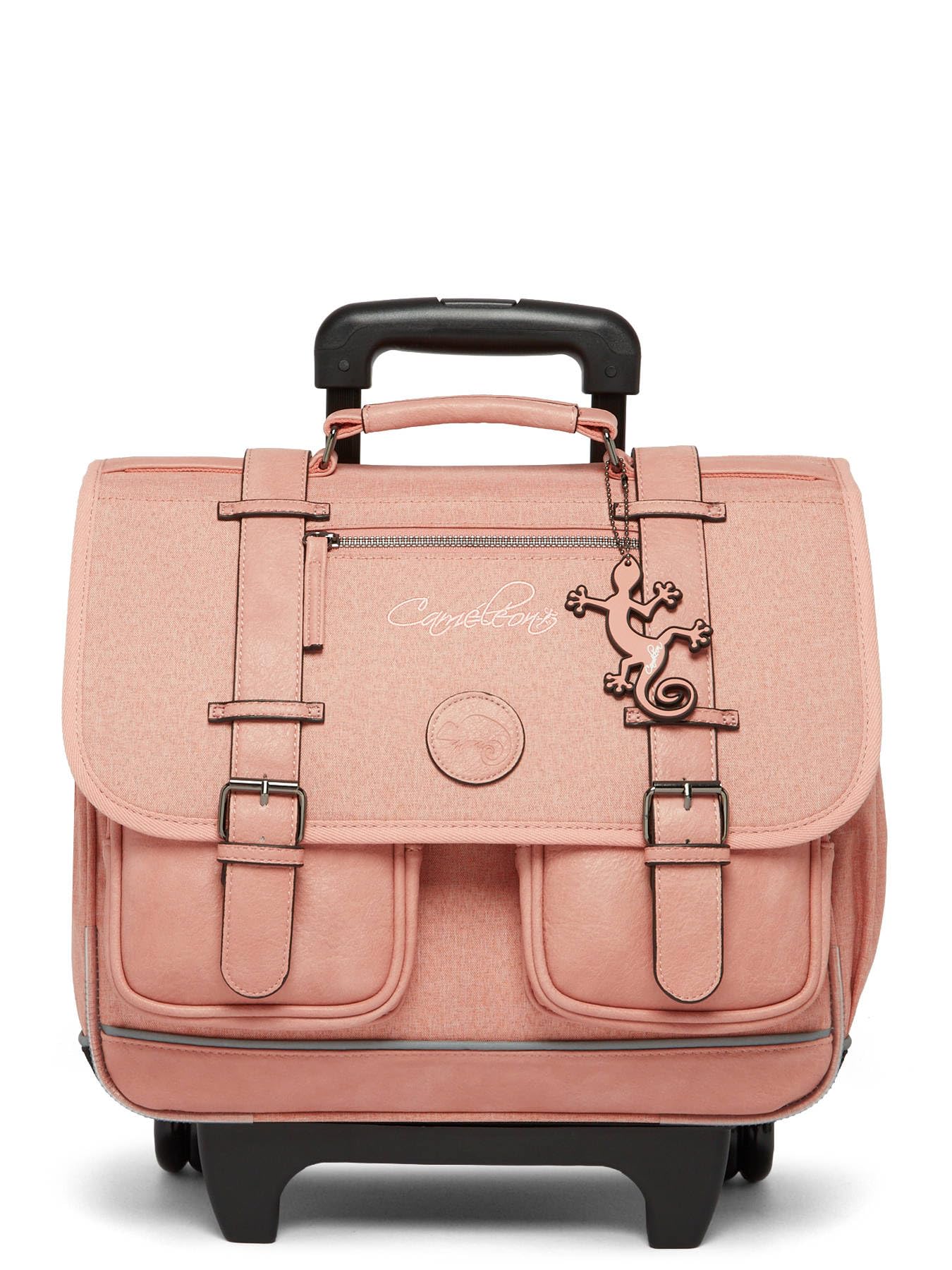 Cameleon Cartable à roulettes Rose 38cm Vintage avec 2 compartiments - Idéal pour l'école primaire et la rentrée scolaire en CP, CE1 et CE2 pour fille et garçon