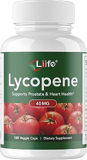 LIIFE Lycopene 40mg –Dietary Supplement with Tomato Extract, Zinc, Selenium,Vitamin E -Prostate, Antioxidant, Heart Health, and Overall Health Support – 120 Capsules