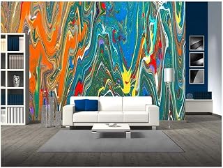 wall26 - Closeup View of an Original Painting. Abstract Dark Grunge Background - Removable Wall Mural | Self-Adhesive Large Wallpaper - 100x144 inches